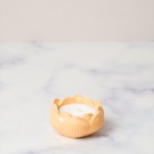 Concrete container lotus candle