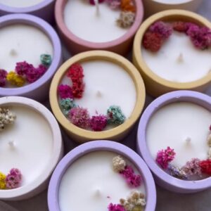 Round Concrete Container Candle